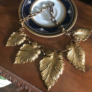 Vintage Gold Leaf Necklace